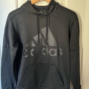 Adidas Men's Black on Black Logo Hoodie. Size S